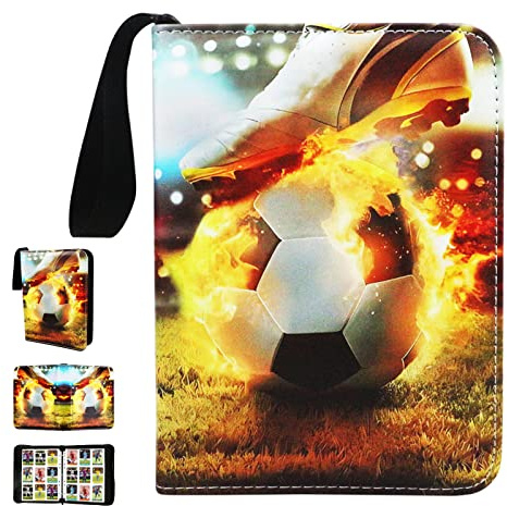 Karten-Sammelalbum, 9 Taschen, 50 Seiten, Kapazität für 900 Karten, Album für Sammelkarten,Trainer Sammelkartenalben，Zur Aufbewahrung von Sammelkarten,Brettspielkarten. (Fußball N-L)
