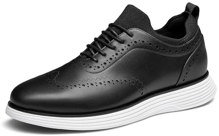 Bruno Marc Men's MaxFlex Dress Sneakers Oxfords Casual Wingtip Brogue Shoes,Size 8.5,Black,SBOX2326M