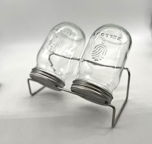 ZELLGUT® 2in1 Sprossenglas 2er Set - Keimglas 100% Plastikfrei - Vorratsglas Funktion durch extra Deckel - hochwertiger Edelstahl - Leichtes Keimen durch Anleitung & besonders geformte Keimgläser