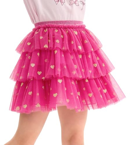 Miipat Tutu-kjol för flickor, barn, prinsessa, 3 lager, tyllkjol med elastisk midja med foder för balettdans, födelsedagsfest, röd rosa, 4-5 �r