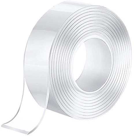 Doppelseitiges Waschbares Spurloses Klebeband,Transparent Entfernbares Wiederverwendbares Klebestreifen, Extra Starke Klebekraft Wasserdichtes, rutschfest Multifunktionales (3M x 3CM x 2MM)