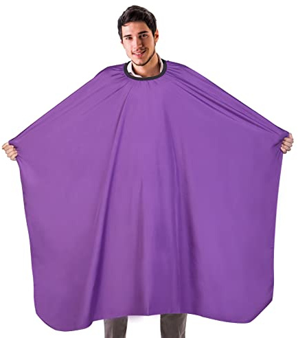YELEGAI Barber Cape-Professional Salon Hair Cutting Cape,56x63 inches Large Hairdresser Cape for Haircut,Coloring,Makeup,Styling and More,(Purple)