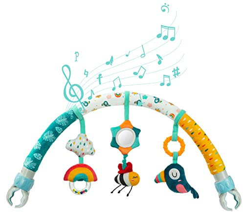 AOMIG Giocattolo Passeggino Clip, Regolabile Giocattolo Carrello Bambino con Sonaglio, Giocattolo per Passeggino Rimovibile, attività Appendere Giocattoli, Arco Giochi Educativi