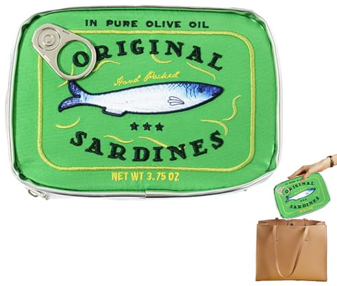 Funny Sardine Tin Fish Cosmetic Bag, Sardine Design Cosmetic Pouch, Creative Cute Makeup Bag, Aesthetic Toiletry Storage Bags for Skin Care Make Up