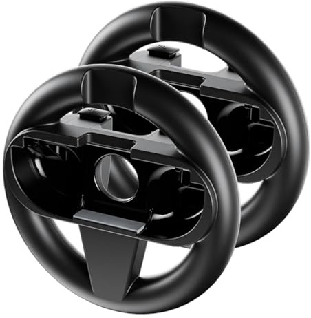 Lokyoyo 2 - Pack Steering Wheels for Switch 2 Joy-Cons, Ergonomic Design, Perfect for Mario Kart & Racing Games (Black)