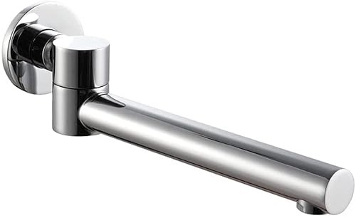 180° Rotating Chrome Bathtub Spout - Wall-Mounted Faucet for Bathtub or Washbasin, Adjustable Spout Tap for Easy Water Flow Control and Stylish Bathroom Upgrade