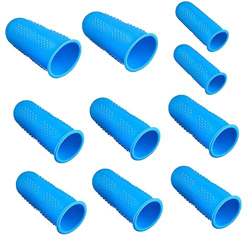 ARTSEWPLY 10 piezas Protector de Dedos de Silicona con Textura Antideslizante Unidades Funda Aislante Térmica para Cocina Resistente y Flexible