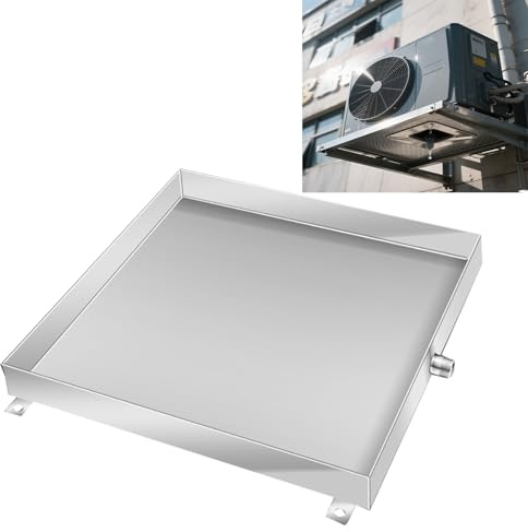 AC-Tropfwanne aus Edelstahl 304 – quadratische Ölauffangwanne für Fenster- und Mini-Split-Geräte – langlebige Tropfschale für Wärmepumpen (60 x 60 x 4 cm)