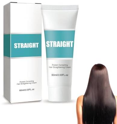 Crème Lissante pour Cheveux, Soin Correctif aux Protéines de Soie et Kératine, Lissage Intense Anti-Frisottis, Hydratation Profonde pour Cheveux Secs, Abîmés et Crépus (1)