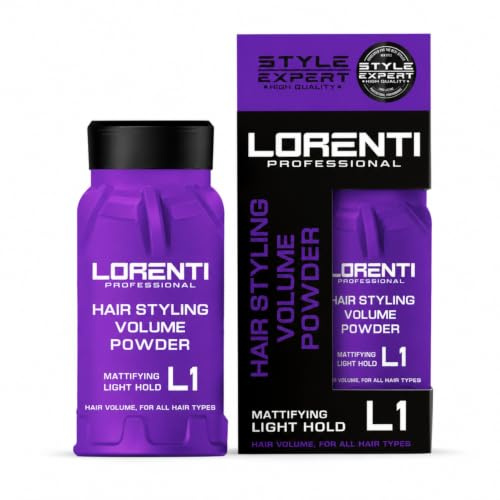 Lorenti Hair Styling Volume Powder L1 – Haarpuder 30 g – leichter Halt & mattes Finish – Volumenpuder für Männer & Frauen – Styling Powder für natürliches Volumen & Textur