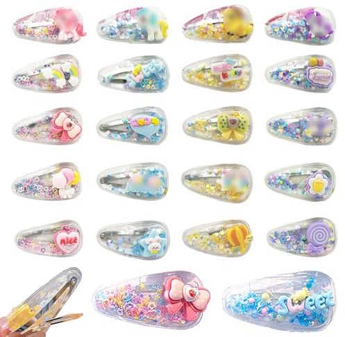 FOSDICK 20 Pezzi Unicorno Mollette Capelli Bambina, Colorati Fermagli Capelli Bambina, Glitter Paillettes Fermagli per Capelli, Fermacapelli per Ragazzina Accessori, Hair Clip Unicorno bambina Regalo