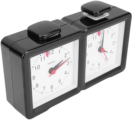 VGEBY Orologio da Scacchi Analogico, Timer da Scacchi Meccanico in ABS con Indicazione Precisa dell'ora per e Giochi da Tavolo Cinesi e Internazionali