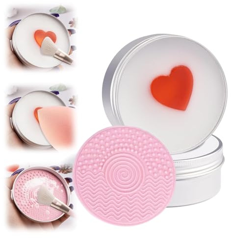 Sapone per la pulizia dei pennelli da trucco - Prodotto per la pulizia delle nappe - Sapone per la pulizia delle nappe di polvere - per le donne e le mogli madri amanti della bellezza