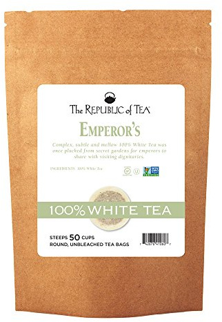 The Republic of Tea – Emperor’s 100% White Tea Bags, Steeps 50 Low-Caffeinated Cups - Refill Bag