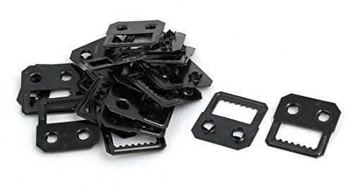Sourcingmap Album Photo Frame Picture Metal Self Fix Sawtooth Two Holes Hanger Black 20pcs