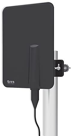 TM Electron TMANT015 antena para televisor de interior o exterior, con amplificador incorporado 40dB, ultra compacta, orientación 360º, montaje en pared o mástil y resistente a la intemperie