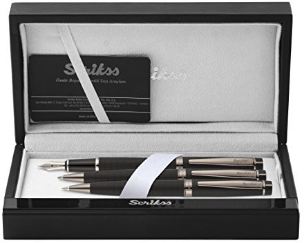 Scrikss Honour 38 Füllfederhalter Kugelschreiber Druckbleistift Set matt schwarz