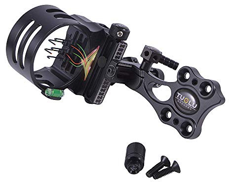AMEYXGS Bogen Visier 5 Pin Bogenvisier Jagdvisier Mikro Einstellbar Compoundbogen Visiere Bogenschießen Zubehör Linkshänder und Rechtshänder