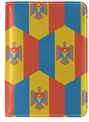 Reisepasshülle aus Leder, Moldawien-Flagge, für Damen und Herren, Reisepasshülle