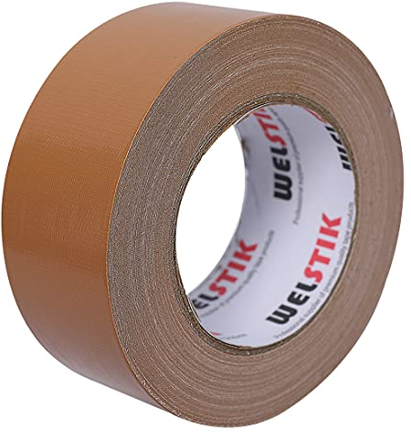 WELSTIK ruban adhésif de qualité professionnelle, tissu imperméable, ruban coloré pour réparation, bricolage, artisanat, 50 mm x 41 m, marron