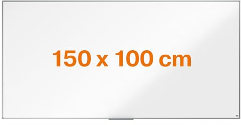Nobo Amazon Exclusive Stahl-Magnettafel 150 x 100 cm – Trocken abwischbare Memotafel mit Aluminiumrahmen und Stifthalter, magnetische Wandtafel für Büro, Zuhause, Klassenzimmer Pinnwand