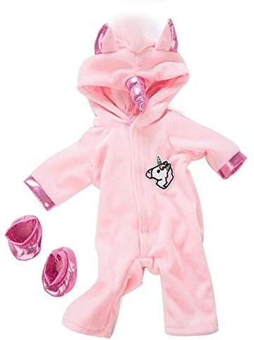 DUORUIMI Puppenkleidung Winter-Outfit Jumpsuits Pyjama für American Girl Puppe, 45,7 cm, Einhorn-Muster