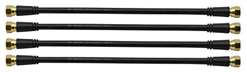 Satix Koaxialkabel Patchkabel mit F-Stecker 25 cm (4 Stück), schwarz