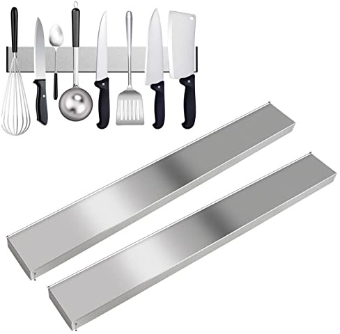 3er Set Magnetleiste selbstklebend 50cm - Messerleiste Edelstahl Ohne Bohren | Magnetschiene für Werkzeug & Küchenutensilien | Werkzeugleiste mit Klebeband | Messerhalter Wandhalter | Werkzeughalter