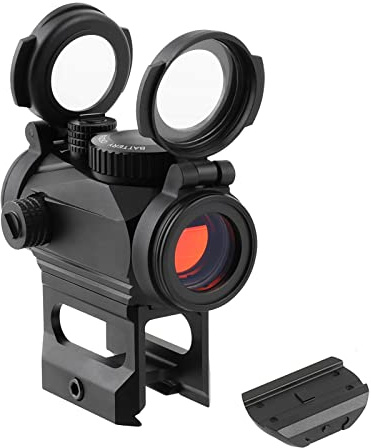 ToopMount 1x20 rotpunktvisier red dot Sight 2MOA rohrvisiere mit hoher und niedriger Picatinny-21-mm-Schienenhalterung und transparenten Objektivabdeckungen (4 Ausführungen erhältlich) (Stil 3)
