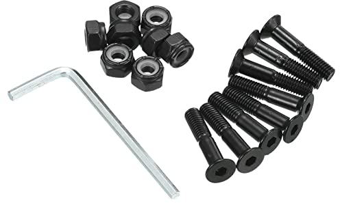 PATIKIL Skateboard Hardware Kit 1 Montage Schrauben Sechskant Kopf Bolzen Muttern Set mit Schraubenschlüssel für Langboard Cruiser Schwarz