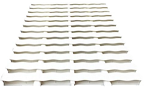 XPLKQXE Plaque Couverture pour Piscine, Grille Drainage PPS Ondulé, Capuchons Débordement Gouttière, Caillebotis D'écoulement Douche，Cache-Drain Intérieur/Extérieur (Couleur : White, Taille : 18x100