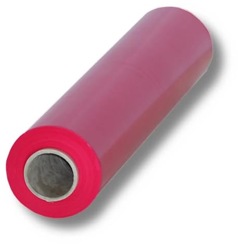 Stretchfolie Strechfolienrolle - Wickelfolie - Handstretchfolie 2,7 kg 23 My 50 cm Verpackungsmaterial - Verpackungsfolie auf Rolle - Folie Für Möbel - Folien Für Umzug - Umzugsfolie (Rot)