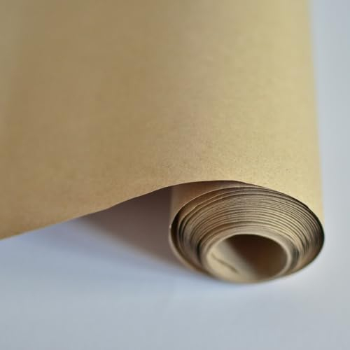 RECYCOOL Braunes Kraftpapier | Eco Papierrolle, 100% recycelt, biologisch abbaubar, vielseitig einsetzbar – zum Einpacken, Verpacken, für Kunst und Handwerk, Tischdecken (100cm x 5m)