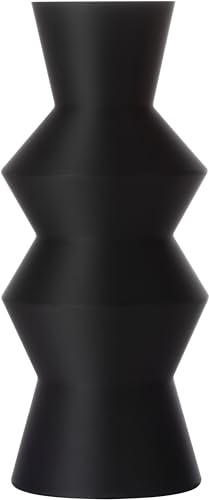 3D Vase Dekovase Asta 30cm Bodenvase Deko Vase Pampasgras Trockenblumen (Schwarz)