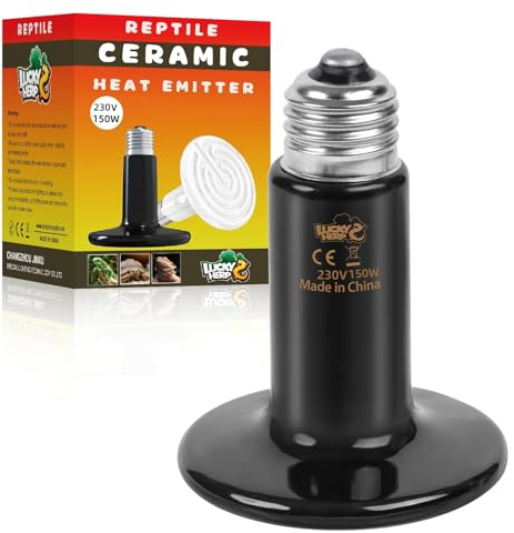 LUCKY HERP Terrarium Wärmelampe Reptilien, Schildkröten Keramik Wärmelampe Terrarium 150W, E27 Heizlampe Keramik Lampe für Tiere,Hühne,Schildkröte, Bartagame, Hund, Eidechse, Schlange