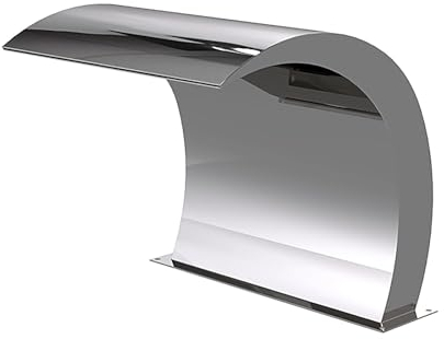 IDEAL Eichenwald Schwalldusche ALASKA Edelstahl poliert V4A | Breiter Auslauf 600 mm | Für Pumpen mit 12-15 m³/h Leistung | Starker Wasserschwall zur Massage & Entspannung | Schnell einsatzbereit