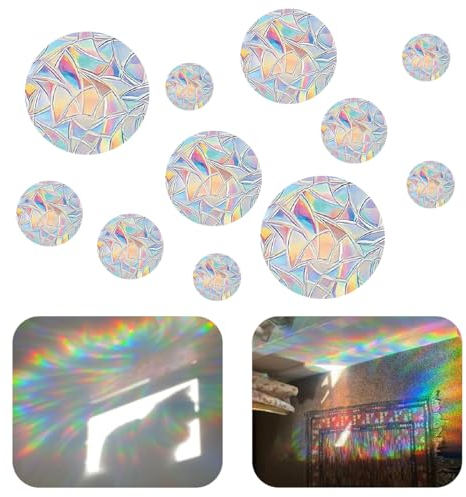 52 Suncatcher Sticker Prismen Fensteraufkleber Fensterfolie Regenbogeneffekt Fensteraufkleber Vogelschutz Electrostatic adsorption Regenbogen Fensterfolie Sonnenfänger Fenster Regenbogen Folie