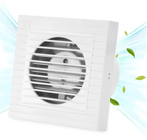 Jiubiaz Ventilador de baño blanco Ø100 mm – Funcionamiento silencioso 35 dB con válvula antirretorno, ventilador extractor de bajo consumo de energía 12 W – Ventilador eficiente para baño y cocina