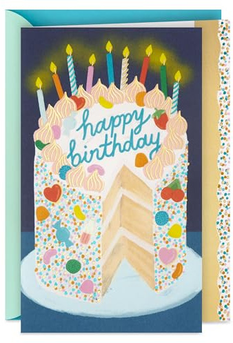 Hallmark Birthday Card (Celebrating You) Confetti Cake Card for Friend, Coworker, Kid