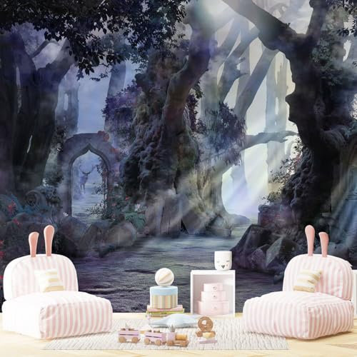 Papier peint panoramique Enfants - Forêt enchantée - Largeur 383 cm x Hauteur 255 cm