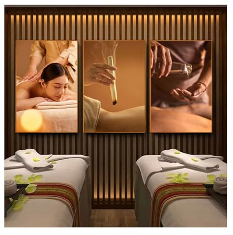 Massage-Schönheitssalon, Thai-Spa, Gesundheitsclub, Poster, Leinwanddrucke, Wandkunst, Bilder, Heimdekoration, Wohnzimmergemälde, 50x70cmx3 (ungerahmt)