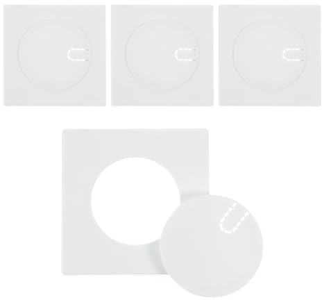 QUARKZMAN 4pz Coperture per Tubi a Parete 51mm/2 ID Quadrato Autoadesivo Copertura per Foro a Parete con Piastra Rimovibile per Foro Rettangolare per Tubo dell'Aria Condizionata, Bianco