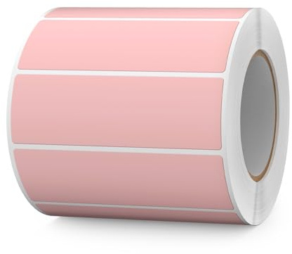 FINDAT 1000 Stück, Rosa Rechteckig Aufkleber 76 x 25 mm Selbstklebend | Klebeetiketten, Vinyle, wasserfest, beschreibbar. Für Büro, Schule, Lagerregale, Umzug & Beschriftung