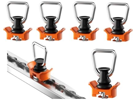 Anlising Single Endbeschlag für Airlineschienen, 6PCS Airlineschiene Fitting, Endfitting Airlineschiene Zurrschienen 1000kg/daN, Fitting für Airlineschiene, für Verzurren, Transportieren (Orange)