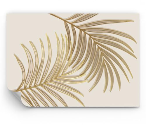 ARTTOR Papel pintado de papel no tejido Standard - Dorado Hojas Palmeras - 100x70 cm - Fotomurales XXL Moderna Decorativos Murales Papel tapiz fotográfico Dormitorio Para la sala - WF1AA100x70-4738