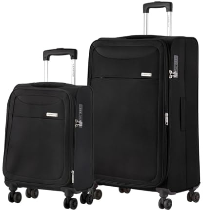 CarryOn Air – Set med mjuka resväskor S + L (Svart, 2 pcs set)