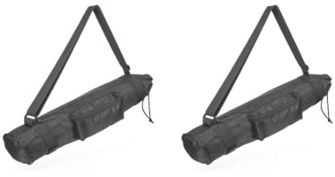 Funda de transporte con trípode de 24 pulgadas, bolsa con cordón y correa para el hombro, duradera, Juego de 2 (negro), 60cmx11cm, como se muestra en la