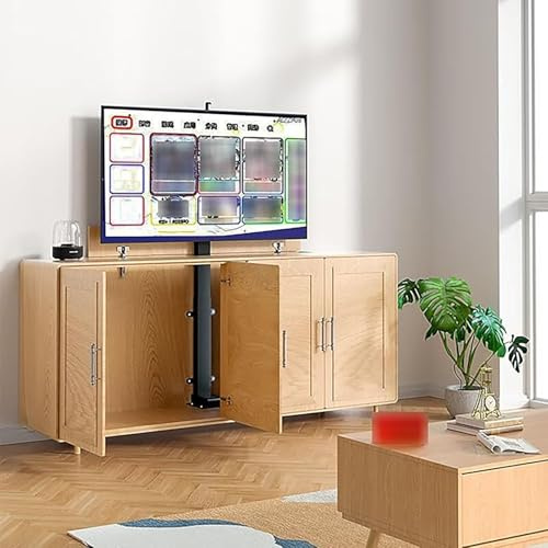 GHHVFEC Motorised TV Bracket Stand - Electric Lift For 26-75 Flat Or Curved TVs With Remote Control And Memory Settings Electric Stand That Can Be Hidden In The Cabinet