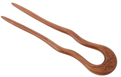 Hemobllo Vintage Kinesisk Persikoträs U-formad Hårpinne med Naturligt Trä Handgjord Retro Hårgaffel för Elegant Knutstyling för Hanfu Asiatisk Inspirationsmode