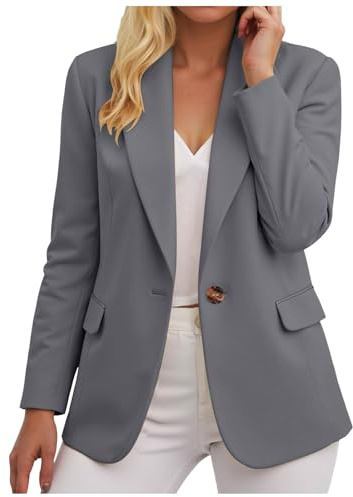 Générique Blazer Femme Chic et Elegant Veste Style Vêtements d'extérieur décontracté et élégant À Double Bouton avec Revers pour Le Bureau Blazer De Travail Décontracté Grande Taille Manteau